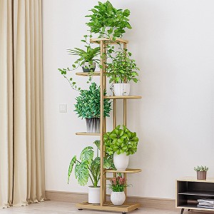 Plant stand for indoor and outdoor, 6-tier metal flower shelf,corner shelf for plants for terrace, garden, balcony, living room - 1 of 4