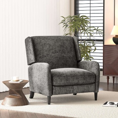 CAVINAS Textured Fabric Accent Chair with High Backrest,Modern Upholstered Push Back Recliner Chair,Reading Chairs for Living Room