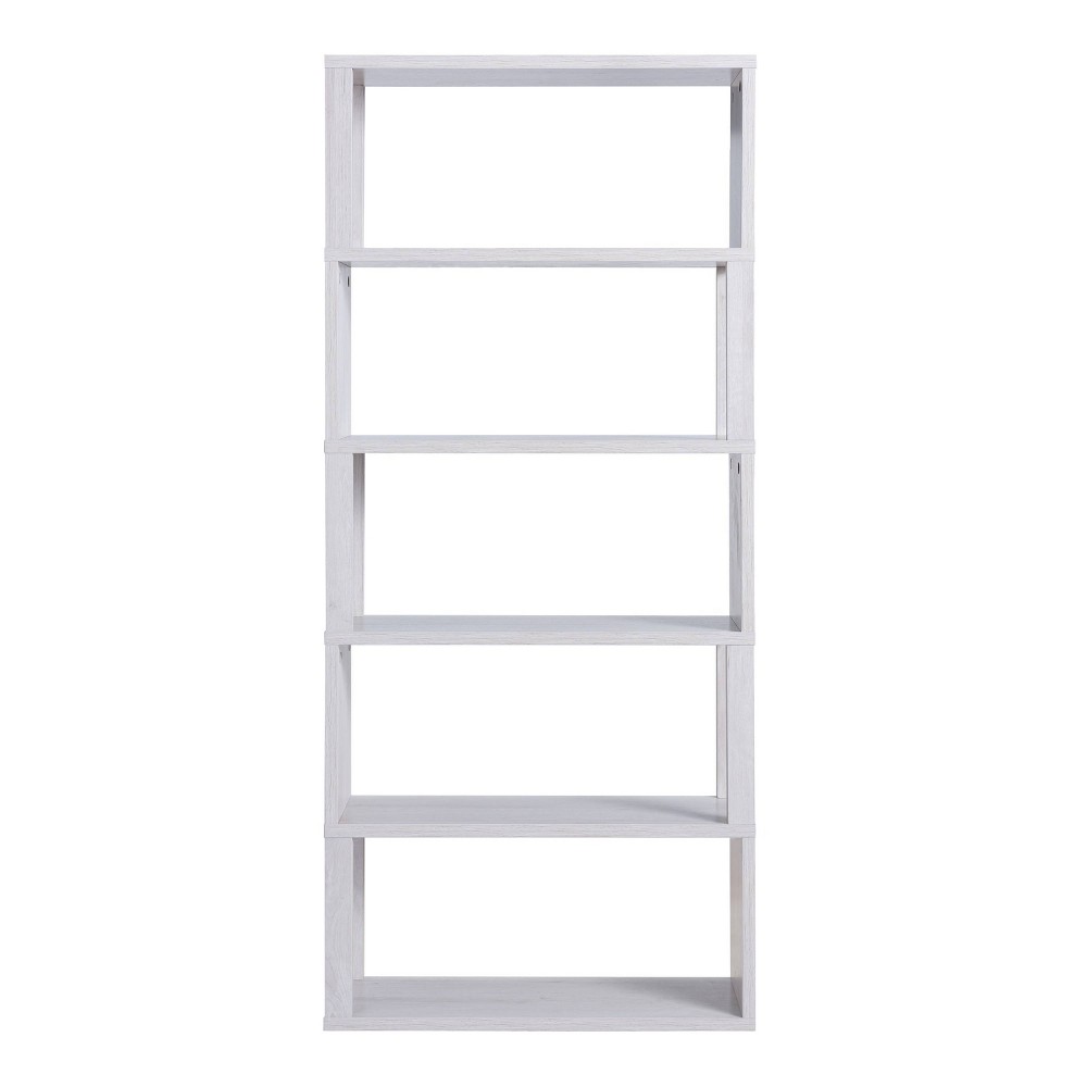 Photos - Wall Shelf 70.75" Montalva 5 Shelf Bookcase White Oak - HOMES: Inside + Out