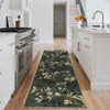 Washable Modern Leaves Print Rug, Non Slip Stain Resistant Botanical Low Pile Carpet for Living Room Bedroom Dining Home Office - 3 of 4