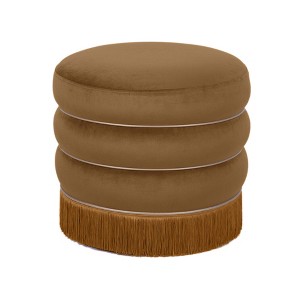 TOV Furniture Lakka Velvet Ottoman Chocolate Brown 17.2"W x 17.2"D x 15.9"H - 1 of 4