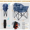 Docred Oversized Heated Camping Chair, Patio Lounge Chairs with 3 Heat Levels, Portable Folding Heated Chair Round Moon Saucer Folding Lawn Chair - 3 of 4