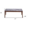 HomeRoots 47" Gray and Walnut Stone And Solid Wood Coffee Table - 3 of 4
