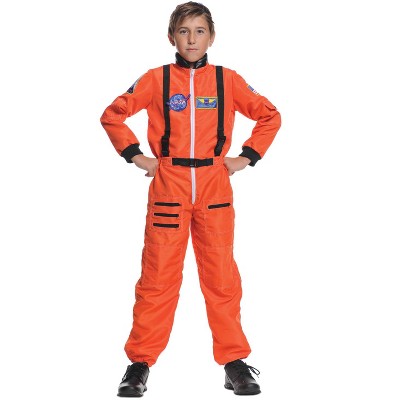Adult Orange Astronaut Jumpsuit Costume Size S M 4X Used 