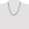 Black Bow Jewelry Men's 13.5mm, Sterling Silver, Solid Figaro Chain Necklace - 2 of 4