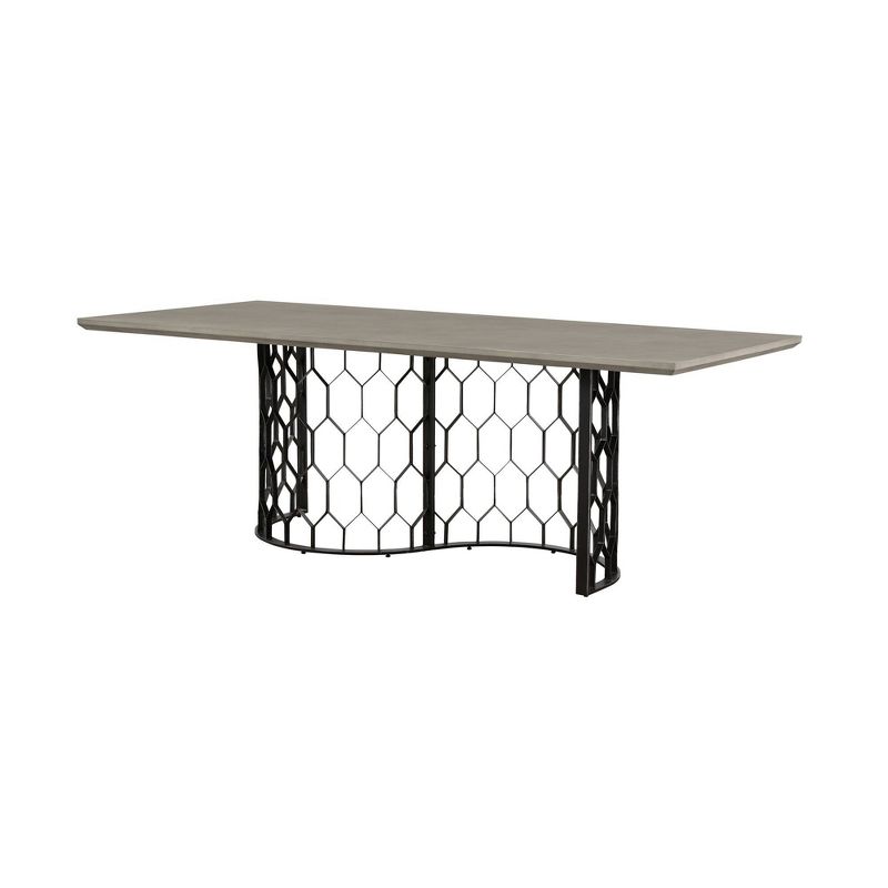 Rectangular Solange Concrete/Metal Dining Table Gray - Armen Living, 3 of 9
