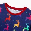 PATPAT Matching Family Pajamas Xmas Colorful Elk Print Christmas PJs Tee and Bottom Loungewear Sleepwear for Men M Blue - 4 of 4