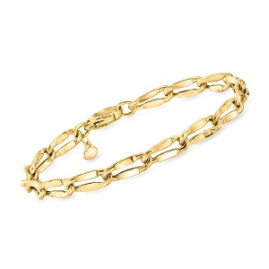 Ross-Simons Italian 14kt Yellow Gold Mirror-Link Bracelet Size 8 - 1 of 4