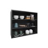 INFURNIC Decorative Wall Shelf Wally 3-Tier Open Wall Cabinet with Spacious Shelves for Storage and Display Modern Design, Black, 12"*36"*30" - 4 of 4