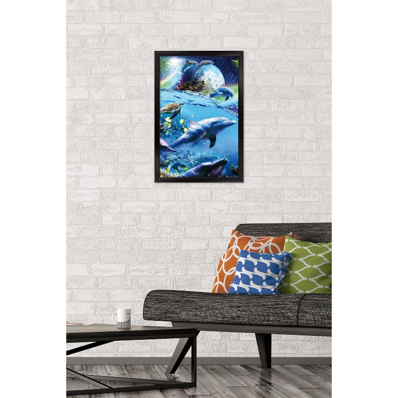 Trends International James Booker - Space Dolphins Framed Wall Poster Prints, 2 of 7