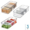 iDesign Large Fridge Organizer Bin with Removable Divider and Lid - Set of 3 - Clear/Gray - 2 of 4