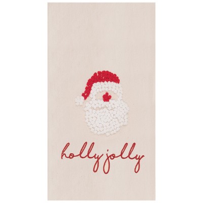 C&F Home Holly Jolly Santa Flour Sack Embroidered Cotton Kitchen Towel