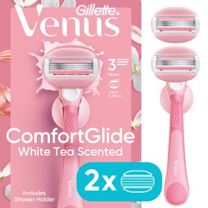 Venus Comfortglide White Tea Women's Razor + 2 Razor Blade Refills - 1 of 4
