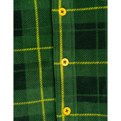 John Deere Mens Flannel Shacket with Fleece Lining Plaid Green / Gray X-Large — фото 4