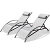 Erommy Outdoor Steel Chaise Lounge Set (Set of 2) - 3 of 4