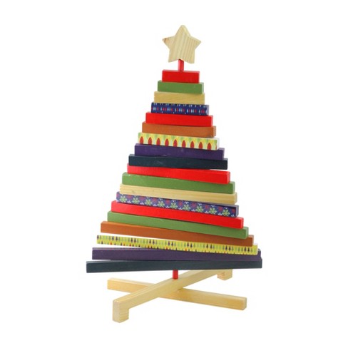 Northlight 25.5 Rustic Wooden Christmas Tree with Star Table Top Decor