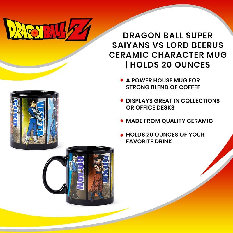 Dragon Ball Z Dragon Ball Super Saiyans VS Lord Beerus Ceramic Character Mug, 5 of 6