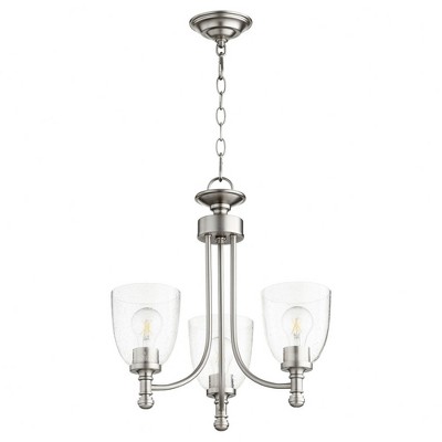 Quorum Lighting Rossington 3 - Light Chandelier in  Satin Nickel