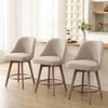 Bekrvio 26" Counter Height Swivel Bar Stools Set of 1/2/3/4–Mid-Century Barstools with Backs, Linen Upholstered & Wood Legs, for Kitchen Island - 2 of 4