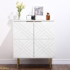 29" Buffet Cabinet with Gold Metal Legs & 2 Doors - Coffee Bar Storage for Kitchen or Dining Room - 3 of 4