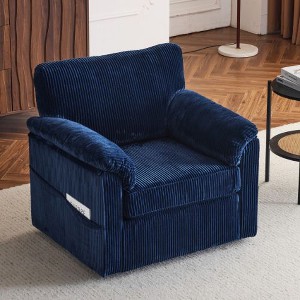 CAVINAS 33 Inch Oversized Swivel Corduroy Lounge Chair, Single Sofa Chair with Plush Cushion, for Small Spaces - 1 of 4