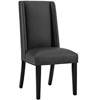 Baron Vinyl Dining Chair Black - Modway: Elegant Tall Back, Nailhead Trim, Foam Padding, Wood Frame - 3 of 4