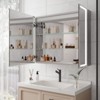 TIRAMISUBEST 36x30 inch Medicine Cabinet with LED Vanity Mirror, Anti-Fog Recessed or Surface Mount Bathroom Double Door Large Storage - 2 of 4