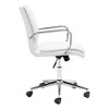 HomeRoots White and Silver Adjustable Height Swivel Rolling Conference Office Chair - 4 of 4