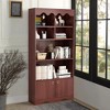 5-Tier Tall Bookshelf with Open Shelves and Cabinet, Modern Wooden Bookcase for Living Room, Bedroom, Office - 4 of 4