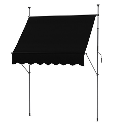 Outsunny 6.5 X 4 Retractable Awning Non screw Patio Awning With Uv Resistant Fabric Black Target