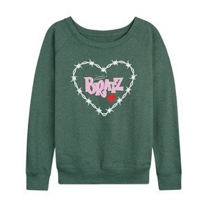 Women's - Bratz - Bratz Original Logo Lightweight French Terry Wide Neck Long Sleeve Shirt - 1 of 4
