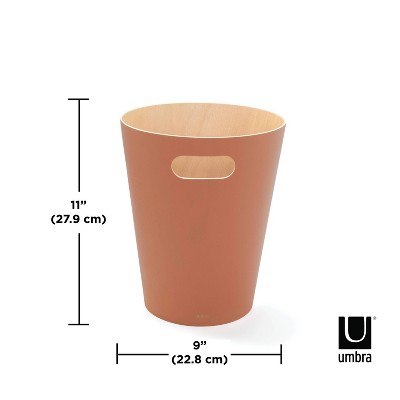 Sierra Light Brown Wood 2-Gallon Trash Can