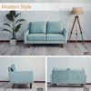 Velvet Loveseat Mid-Century Modern Sofa Tufted Couch with Wooden Legs for Living Room - 4 of 4