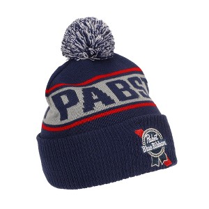 Pabst Logo & Stripe Blue Cuff Beanie - 1 of 4