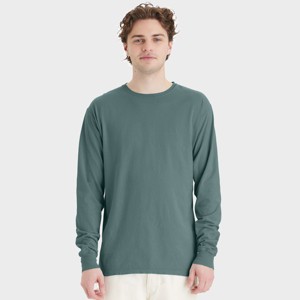 Hanes Unisex Garment Dyed Long Sleeve Cotton T-Shirt - 1 of 4