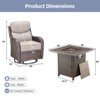 Belord 6-INCH Extra Thick Cushion Outdoor Patio Furniture Set with Swivel Glider Patio Chair Set of 4, 5 Pieces Patio Furniture Set with Firepit Table - 4 of 4