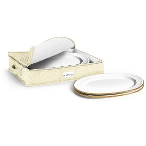 Sorbus Quilted China Platter Storage Case with Handles & Felt Dividers - 1 of 4