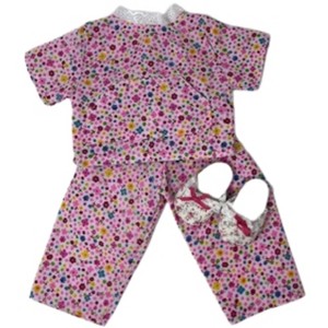 Doll Clothes Superstore Handmade Floral Pajama Set with Pocket Top and Matching Slippers for 18-Inch Girl Dolls - 1 of 4