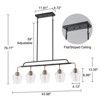 LLHZSY 44" Glass Rhombus Ceiling Chandelier Modern 5-Light Fixture-Brass & Black - 3 of 4