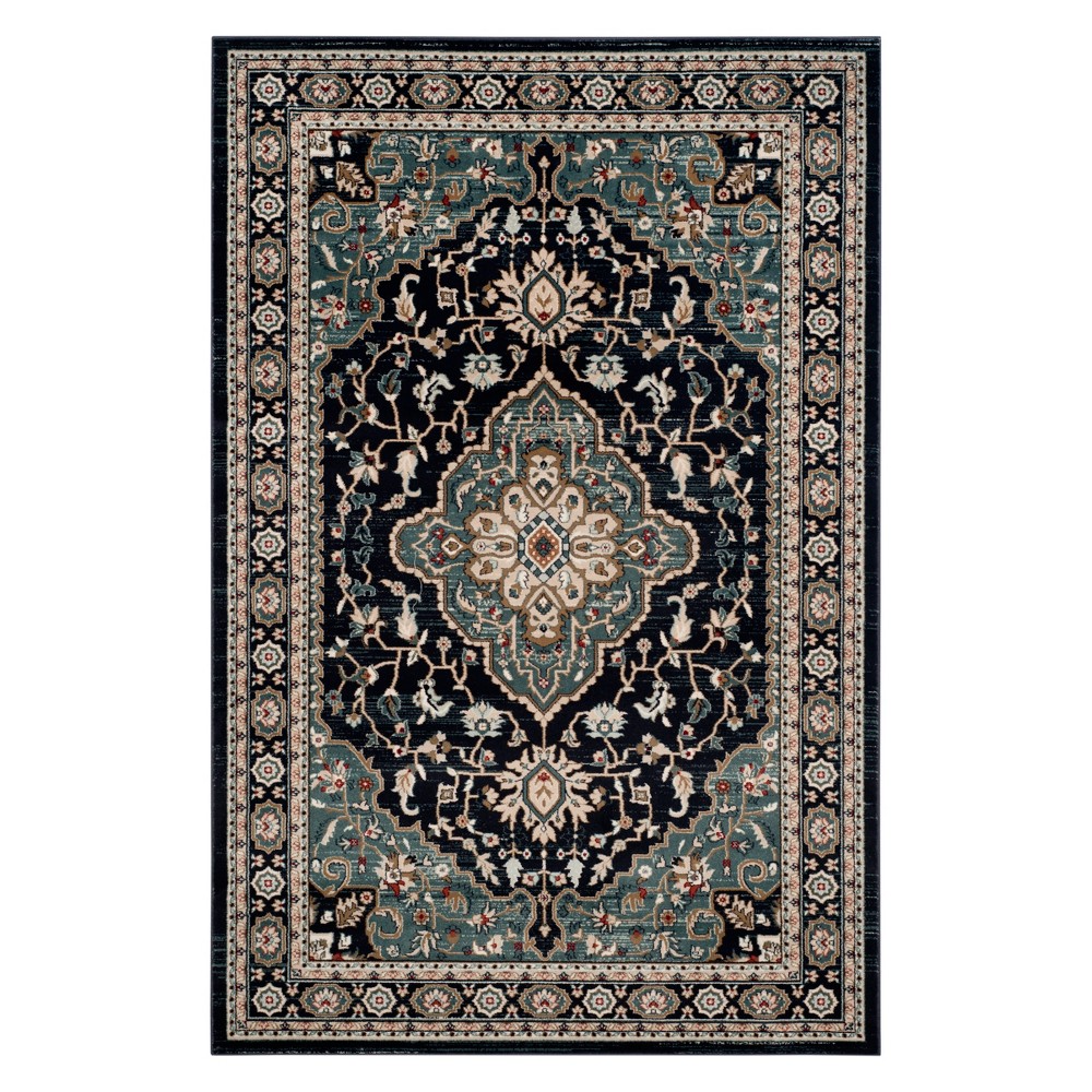 9'x12' Medallion Loomed Area Rug Anthracite/Teal - Safavieh