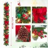 coucheta Christmas Wreath with Lights, Xmas Garlands Decoration with Battery Operated Lights with Timer, Window Indoor Holiday Decor - 4 of 4