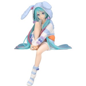 Clever Idiots Inc. Hatsune Miku - Noodle Stopper (Rabbit Ear Hood Pajama Blue Color ver.) Figure - 1 of 4