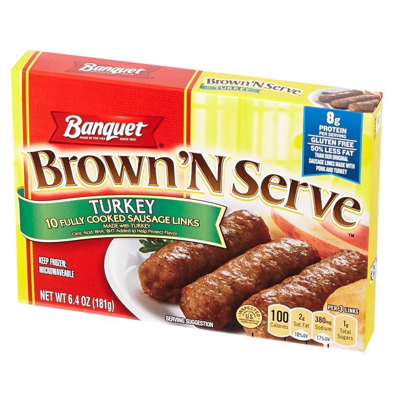 Banquet Frozen Brown'N Serve Frozen Turkey Links - 6.4oz, 3 of 4