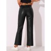 INSPIRE CHIC Women's High Waist Straight Leg Side Pockets Casual Punk Faux Leather Pants - 3 of 4