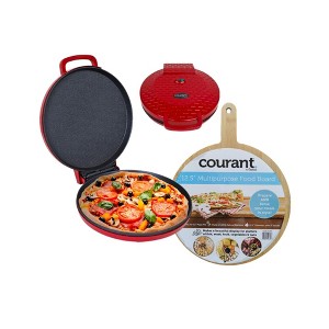 Courant 12 Inch Red Electronic Pizza Maker, Griddle and Oven with Food Board Included - 1 of 4