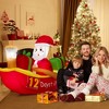 Costway 7 FT Long Christmas Inflatable Santa Claus Rowing Boat with Navigation Light - 4 of 4