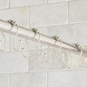 LunaLulinlk Rustproof Double Easy Glide Shower Hooks, Brushed Nickel, Set of 12 - 1 of 4