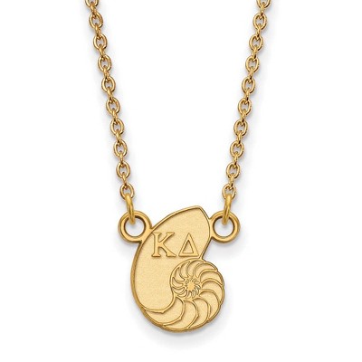 Black Bow Jewelry 14k Yellow Gold Plated Sterling Silver Kappa Delta Greek Life Necklace 18 Inch