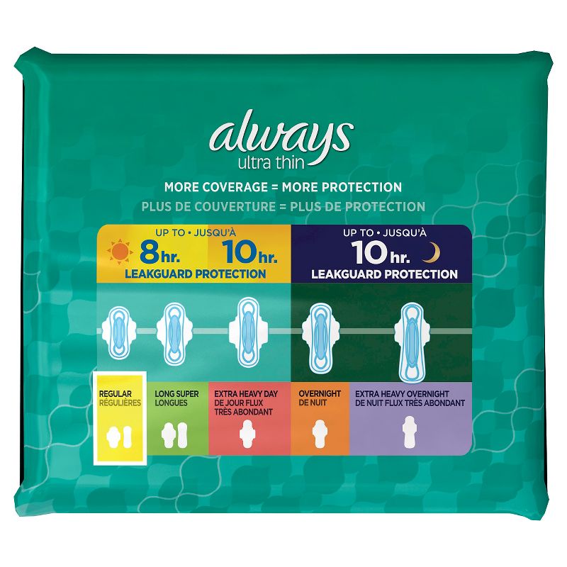 Always Ultra Thin Pads - Regular Absorbency - Size 1, 4 of 6
