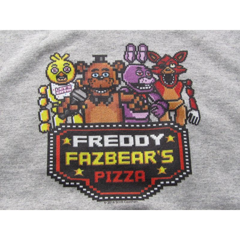 Five Nights At Freddy's Character Pixel Art Boy's Heather Gray Sweatshirt, 2 of 3